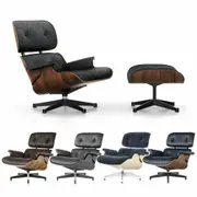 Furgle Eames Replica Lounge Chair and Ottoman Mid Century Armchair Classic Design Genuine Leather Five Color