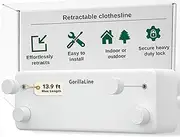 GorillaLine - Retractable Clothesline | Premium Heavy Duty Clothes Drying Laundry Line | Wall Mounted Stainless Steel Laundry Line | Retracting Hanging Clothing Drying Rack