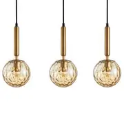 CLA Trattino 3LT Interior Spherical Crater Glass Shape Bar Pendant Light