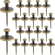20pcs Double Head Large Push Pins Zinc Alloy Long Pushpin Thumb Tacks Flat Decorative Thumbtacks Push Pins for Cork Board Bulletin Boards Papers Maps Photos Wall, Bronze