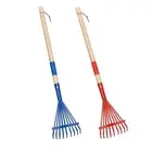2Pcs Leaf Rake 9 Tines Quick Clean up Garden Rake for Garden Lawns Yard