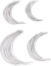 CIMAXIC Sewing Needle Kit 200pcs C Type Weaving Curved Needles Big Eye Hand Sewing Needles Durable Strong for Craft Projects Leather Repair
