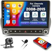 1+32G Zomolither Car Radio Stereo for Chevrolet Camaro 2008-2015 Android 13 with GPS Navigation Head Unit Bluetooth,9" IPS Touch Screen Mirror Link WiFi FM/RDS Radio USB SWC+Backup Camera&MIC