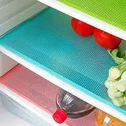seaped 5 Pcs Refrigerator Mats,EVA Liners Washable Can Be Cut Pads Fridge Mats Drawer Table Placemats,Shelves Mats,Size 17.6"x11.3",Red/1 Green/2 Blue/2