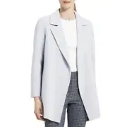 Theory Clairene Wool Cashmere Blend Coat Women's XL Harbour Melange Open Front