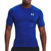 Under Armour HeatGear Armour Mens Compression Top Blue Short Sleeve Gym T-Shirt