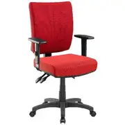 Flash II Deluxe Heavy-Duty Ergonomic Chair with Arms Red