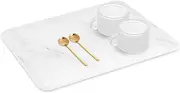 Stone Dish Drying Mat for Kitchen Counter, Quick Drying Diatomaceous Earth Stone Mat, Super Absorbent Marble Dish Drying Pad, Heat Resistant Non-Slip Rack Tableware Mat(16x12 inch)