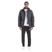Replay Mens Casual Jacket High Neck Short Quilted Black