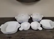 8 Piece Corning Ware Blue Corn Flower Set New in Open Box