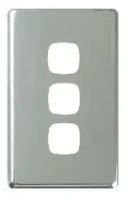 2x HPM EXCEL SERIES COVER PLATES 73x117mm For 3-Gangs Switch, Polished Silver