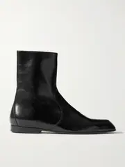 [KHAITE] KHAITE - Colt Glossed-leather Ankle Boots - Black - IT39.5 IT 39.5 Black