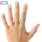 SILVER GOLD PLATED MULTIPLE FINGER STACK KNUCKLE BAND CRYSTA