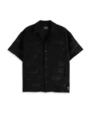 Scotch & Soda Short Sleeve Crochet Camp Shirt