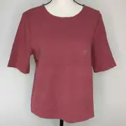 Ann Taylor Factory T-shirt Top Mauve Pink Textured Knit L NWT
