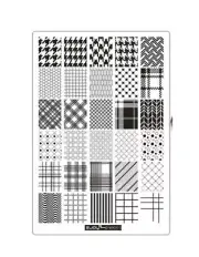 Nail Stamping Plate Print Manicure Pedicure Tool Plaid Images Rectangular