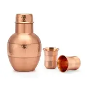 Copper Water Bottle - Handcrafted Eco-Friendly Drinkware - Bottle with 2 Tumbler