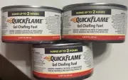 Sterno Quick Flame Chafing Fuel Steel 6.28oz Camping Cooking 3Pk New