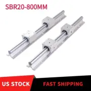 2PCS SBR20 800mm Linear Rail Guide Shaft + 4PCS SBR20UU Bearing Block CNC DIY