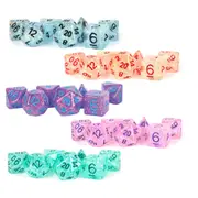 [Metallic Dice Games] MDG Resin Flash Dice Set 16mm Polyhedral - Pink