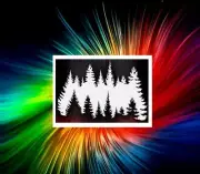 TREE FOREST AIRBRUSH, PAINT BRUSH TEMPLATE ART STENCIL