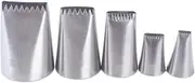 UTHCLO 5Pcs Stainless Steel Cream Nozzles Baking Tools for Cake Decorating Pastry Tips for Fondant Cupcakes and Cookies for Beginners and Professionals