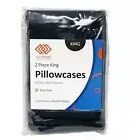 Black Pillowcase King Size Pillow Covers Brushed Microfiber 2 Pack