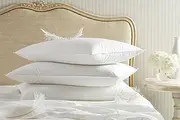 Sleep Factory Premium Down and Feather Pillow | for Best Head/Neck Support & Comfort Hypoallergenic 100% Dual-Layered Cotton with 550 Fill Power Down (Includes 2 Queen Pillows)