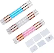 Baluue Nail Art Stamper Set 3pcs Double-end Nail Stamping Tool Nail Art Tools for Manicure Nail Stencils for Nail Art Decor