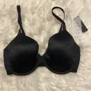 Natori 32DDD Bra Black Sheer Illusion Contour Underwire 721322 NEW $66
