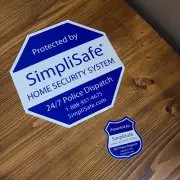 SimpliSafe Home Security System Original 9" Octagonal Window Yard Sign Sticker