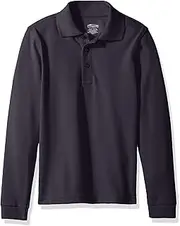 [Classroom Uniforms] Classroom Little Kids Boys' Uniform Long Sleeve Pique Polo