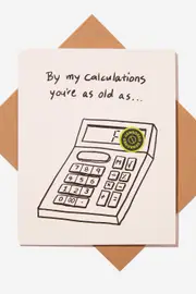 [Typo] Typo - Funny Birthday Card - Calculations old as f*ck!! SOLID CALCULATIONS OLD AS F*CK!!