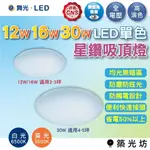 【築光坊】舞光 LED 星鑽 吸頂燈 12W 16W 30W CES12 CES16 CES30 3000K 6500K