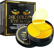 Arvesa Under Eye Mask for Dark Circles and Puffiness, Wrinkles, 24k Gold Under Skincare Treatment Patches for Puffy Eyes with Collagen for Women and Men - Gel Pads - 30 Pairs