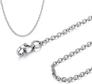 [Adabele] 304 Grade Surgical Stainless Steel 3mm 4mm Cable Chain Necklace 18 Inch Hypoallergenic Women Girl Men Jewelry