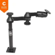 RAM Tele-Pole with 8" & 9" Poles, Double Swing Arms & Round Plate