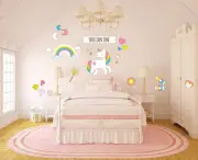 Unicorn Time DIY Girl Vinyl Wall Decal - Girl/Teen Bedroom Decor W22"x22"H