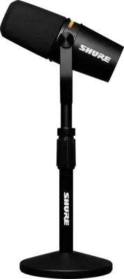 Shure MV7+ XLR/USB-C Dynamic Podcasting Microphone (Black) Including Gator Stand