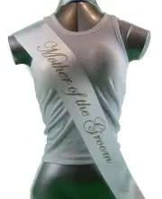 Women Sashes Hens Sash Party White/Gold - Mother Of The Groom