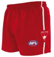 AFL SYDNEY SWANS "NEW DESIGN" ADULTS FOOTY SHORTS - BRAND NEW