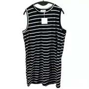 NWT Cynthia Rowley, Casual White/Black Striped Dress, Sz L
