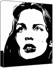 Kylie Minogue Pop Art Painting (100% Original Painting. Not A Print ) Acrylic Paint On Deep Framed Canvas (60 x 50 x 1.8 cm) 2-Colour Black/White