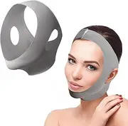 V Face Masks, Double Chin Mask, Reusable Face Slimming Strap, Sleeping for Double Chin and Saggy Face Skin, Grey