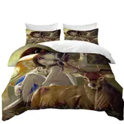 Diana in the Forest Artemis Goddess and Deer Quilt Cover