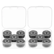 2set Prewound Sewing Bobbin Thread with Storage Plastic Case, Black
