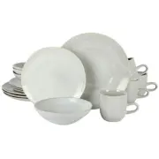 Laurie Gates 16 Piece In Grey Round Stoneware Dinnerware Set Ravenna