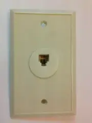 PHONE JACK PLATE 4 CONDUCTOR IVORY RJ11 / RJ12