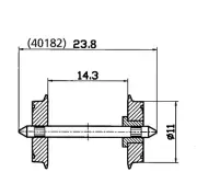 Roco 40182 Ho Scale Two Axles for Cc Diameter 11mm Insulated on One Side