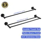 Black Towel Rail Rack 800mm/600mm Bathroom Double/Single Bar 304 Stainelss Steel